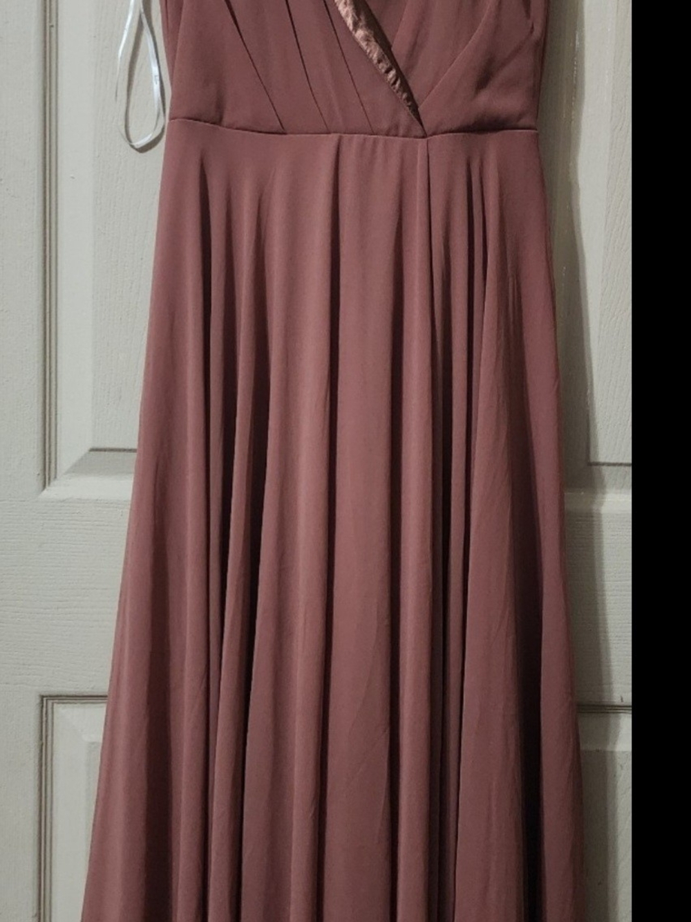 Lulu's Rusty Rose V-Neck Chiffon Maxi Dress - Picture 4 of 5